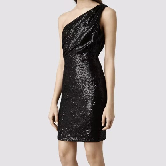 AllSaints One Shoulder Sequin Mini Dress 🖤✨ - Picture 11 of 12